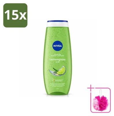 Productafbeelding van 15 x NIVEA Douchegel met lemongrass en oliën - 500 ml - Voordeelverpakking - 15 stuks