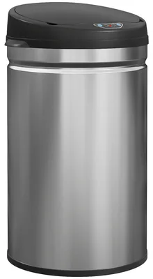 Image de Poubelle sensorisée de 30 litres avec couvercle à fermeture douce | Couleur : Argent, Noir | Dimensions : 32 x 30,5 x 51 cm