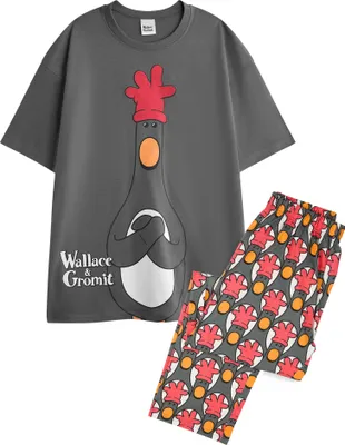 Image de Wallace et Gromit - Pyjama avec pantalon long pour homme, manches courtes NS9375 (XXL) (coloré)