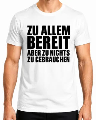 Productafbeelding van Klaar voor alles, maar zin in niets. Grappig, ironisch, kantoorhumeur. Heren T-shirt, wit, maat 3XL