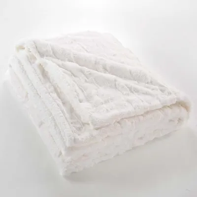 Image de Plaids - Douceur d'Intérieur - FOXY - Polyester - 125 x 150 cm - Blanc