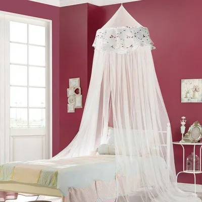 Image de Ibenzoa® : Voilage de lit et moustiquaire – Voilage de princesse romantique pour chambre de filles, adapté aux lits queen size, aux lits doubles et aux lits simples, couleur blanche