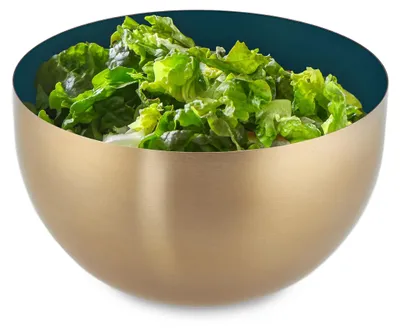 Salatschüssel Edelstahl 1 L rund grün/gold backen servieren