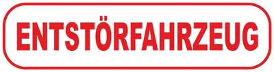 Produktbild von INDIGOS UG - Magnetschild - Entstörfahrzeug - Magnetfolie fürŽs Auto oder Fahrschule 30x8 cm - Rot - reflektierend