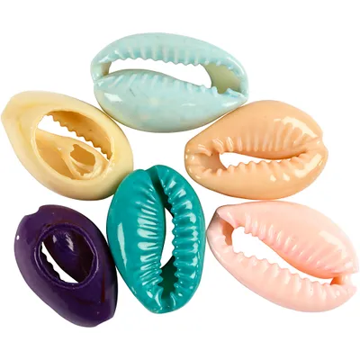 Produktbild von 6 Muschelperlen 20 mm - Mehrfarbig