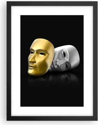 Produktbild von Gerahmtes Poster - Schwarzer Rahmen - Maske Theater Bühne Schauspieler - 30x40 cm - Wand Bild - Wanddeko - Wandbilder - Wandposter - Bilderrahmen - Bilder - Kunstdruck - Wandbild - P2BPA30x40-2432