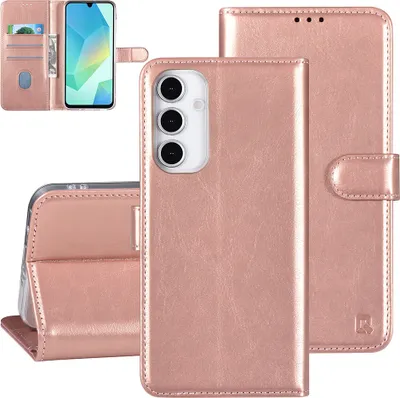 Obrázek produktu pro Pouzdro typu kniha TUNIQ pro Galaxy A06 – držák na karty – růžové zlato