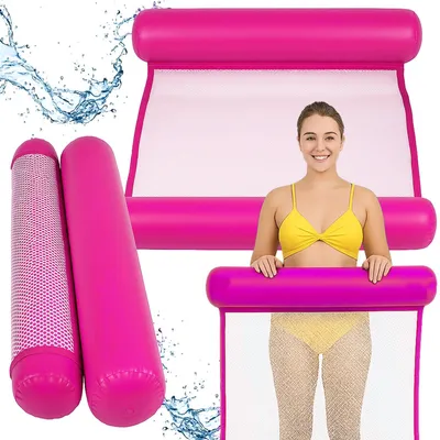 Obrázek produktu pro vodní hamak nafukovací matrace do bazénu plovoucí lehátko růžové 110 x 70 cm