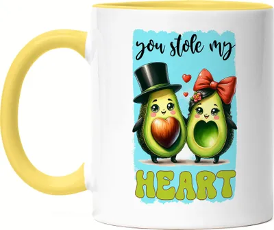 Produktbild von You Stole My Heart Tasse Gelb Avocado Liebe Humor Geschenkidee