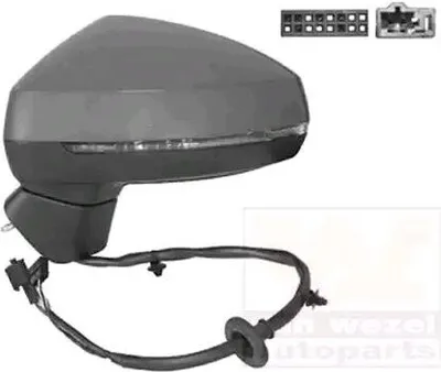 Produktbild von VAN WEZEL 0335807 Außenspiegel Seitenspiegel Links für AUDI A3 Sportback (8VA, 8VF) Asphärisch Beheizt Grundiert