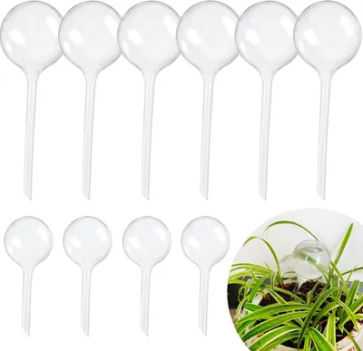 Produktbild von Bewässerungskugeln für Pflanzen - 10 Stück - 70 ml - Selbstbewässerung für Zimmerpflanzen - Kunststoff - Für Blumen und Pflanzen - Transparent
