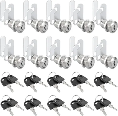 Produktbild von Briefkastenschloss 10 Stück, 25 mm, korrosionsbeständiges Metall, für Schränke und Schubladen