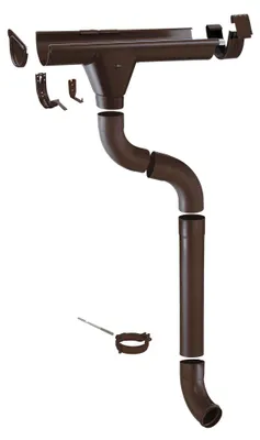Produktbild von ZAMBELLI Dachrinne Zink Komplettset, 6m RG 280, Kupferbraun, verzinkt, Regenrinne für Pavillion, Regenrinne Gartenhaus, für Carport & Terrasse, Dachentwässerung ohne Löten, inkl Fallrohr