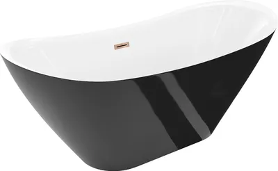 Image de Mexen Lotos baignoire autoportante 180 x 75 cm, blanc/noir, trop-plein or rose - 52051807775-60