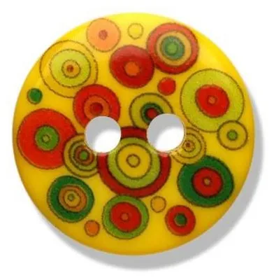 Produktbild von Seco Kinderknopf 22053 15 mm Bunte Kreise Knopf für Baby & Kinder Farbe 013 - Gelb