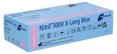 Immagine prodotto di Meditrade® 1282XL Meditrade® unisex Einmalhandschuhe Nitril® x-long blau Größe XL, 100 St.