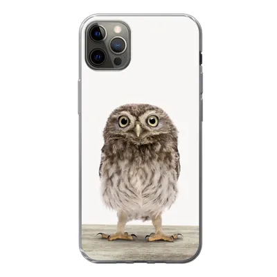 Produktbild von MuchoWow® Handyhülle Schutzhülle Hülle für iPhone 12 Pro Max Eule - Braun - Eulenküken - Kinder - Jungen - Mädchen Silikon Softcase Handy Hülle - Hartschale