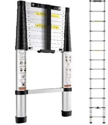 Image de Échafaudage de travail en aluminium réglable en hauteur jusqu'à 380 cm - Capacité de charge de 170 kg - Échafaudage de sécurité pliable