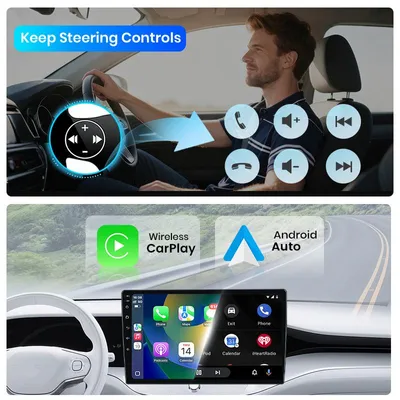 Productafbeelding van Autoradio Android CarPlay - 9 Inch Touchscreen - 4G Wifi Bluetooth GPS - Enkel Din