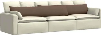 Image de vidaXL Coussins de canapé 2 pcs marron 200 x 40 cm tissu