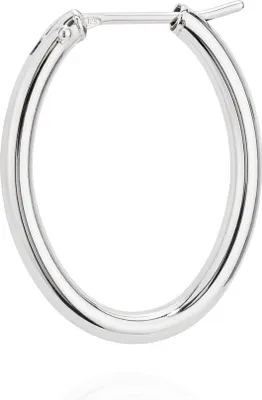 Produktbild von Einzel Oval Klappcreole 925 Silber zeitlose Creole 30x24mm klassische Ohrring