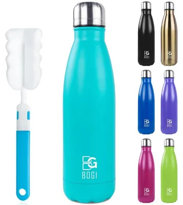 Obrázek produktu pro Nerezová láhev na pití, 750 ml, s dvojitou stěnou, nepropustná, bez BPA, vhodná pro teplé i studené nápoje, barva: mintová