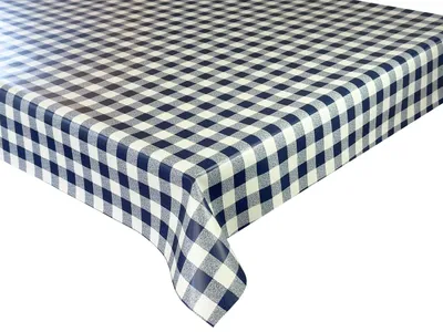 Zdjęcie produktu dla Cerata Na Stół Obrus Zmywalny Wodoodporny Obrus Ogrodowy w Kratkę Granatowy Fantastic 107-2 100x140 cm