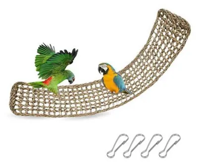 Produktbild von Seegrasmatte 100 x 18 cm für Vögel & Kleintiere, Kletterspielzeug mit Haken