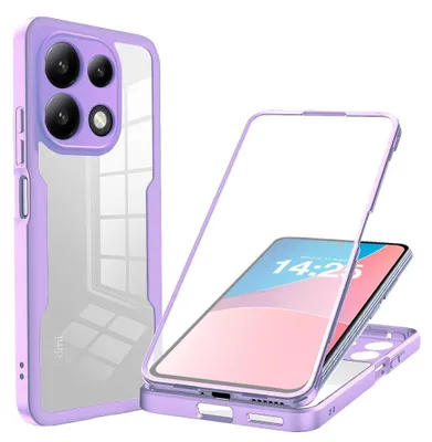 Produktbild von 360 Grad Rundum Schutz Handyhülle für Xiaomi Redmi Note 13 Full Cover Vollschutz Case Farbe: Violett