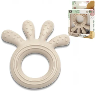 Image de Lorelli Silicone Teether OCTOPUS Anneau de dentition en silicone pour bébés à partir de 0 mois Sans BPA Stérilisable Passe au lave-vaisselle Aide à la dentition