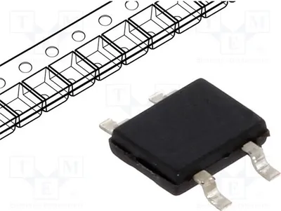 Obrázek produktu pro 5x Jednofázový usměrňovač Urmax: 200V, If: 0,5A, Ifsm: 32A, typ MB2S, jednofázový