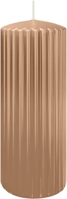 Productafbeelding van Rillenkaarsen in caramelkleur, 200 x Ø 80 mm, 4 stuks