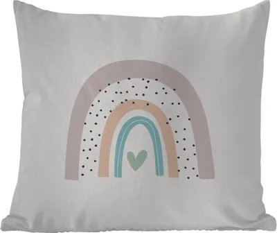 Produktbild von MuchoWow® Outdoor Kissen - Regenbogen - Herz - Pünktchen - Kinder - Kinder - 45x45 cm - Wetterfest - Lounge Kissen - Fotokissen - Dekoratives Kissen