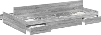 Image de Cadre de lit avec rangement Gris Sonoma 120 x 190 cm