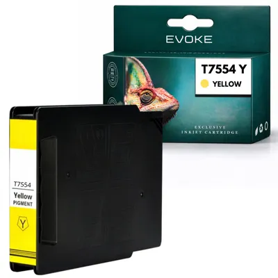 Obrázek produktu pro Kazeta Evoke-Patronen, kompatibilní s tiskárnami Epson T7554 T755XLY, žlutá, objem 70 ml, kompatibilní s modely WorkForce Pro WF-8010, WF-8090DW a WF-8090DTWC
