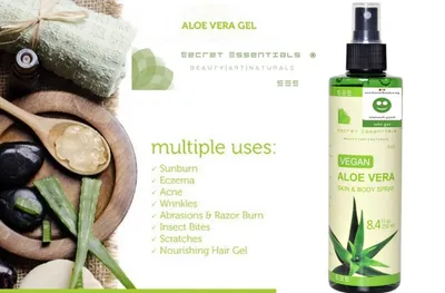 Produktbild von Aloe Vera Gel Spray | Organisch & Vegan | KOSMETIKANALYSE: | für Gesicht, Haare & Körper | 250ml