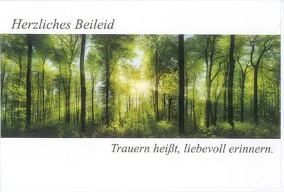 Produktbild von Trauer – Beileid - Kondolenzkarte im Format 11,5 x 17 cm mit