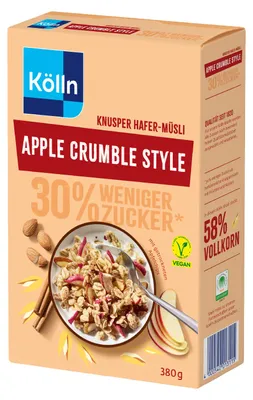 Produktbild von Kölln Müsli Knusper Apple Crumble Style 30% w. Zucker, 8x380g