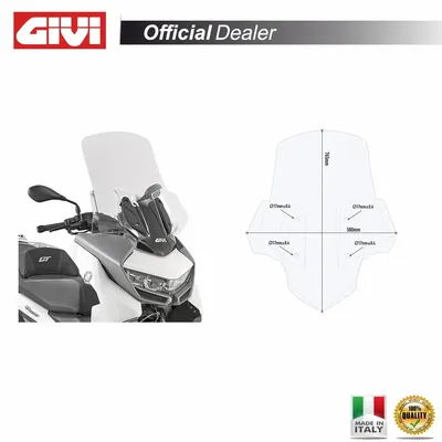 Immagine prodotto di Cupolino GIVI trasparente intercambiabile 74x58cm per BMW C 400 GT