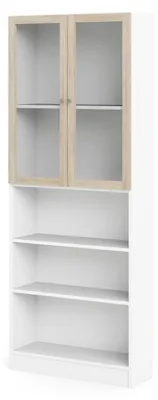 Productafbeelding van Boekenkast Basic Wit/Naturel 79x203cm - Giga Living