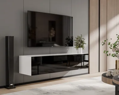 Produktbild von 4ALLHOME TV-Schrank 160 cm FELIX TV-Lowboard TV-Möbel Front in Schwarz Hochglanz