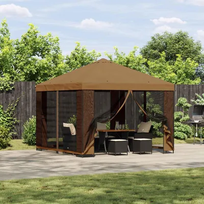 Produktbild von Möbel Garten Pavillon mit Seitenwänden 3 x 3 m BeigePavillons & Partyzelte - Pavillons & Partyzelte c8518