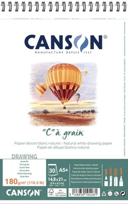 Immagine prodotto di CANSON C400060623 CANSON blocco carta da disegno a spirale "C" à grain, A5, 180 g/m²