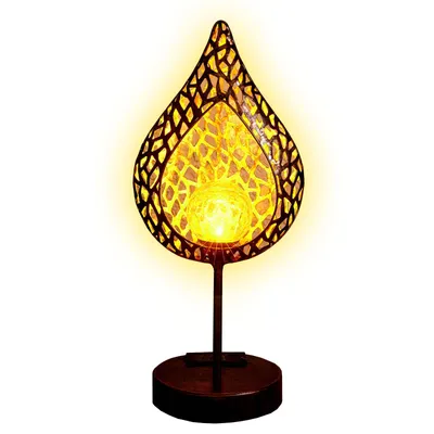 Produktbild von Solar Metall Tischleuchte Tischlampe Balkon Garten Tisch Leuchte Lampe Solarleuchte Solarlampe