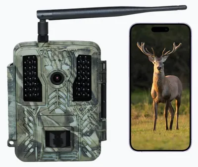 Productafbeelding van Siltcon® Wildcamera - Nachtzicht - 4K 60MP - Incl. 128GB SD, Tripod, 12 Batterijen - 2024 Model wifi