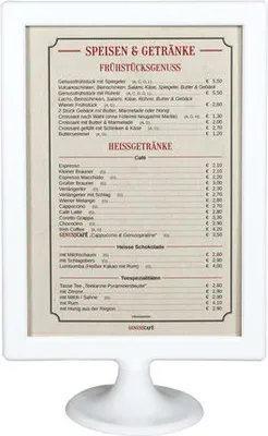Produktbild von 8x Tischaufsteller aus ABS weiss A5