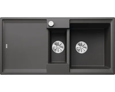 Produktbild von BLANCO ADIRA 6 S Einbauspüle SILGRANIT felsgrau ab 60 cm mit Ablauffernbedienung, mit Zubehör - inkl.