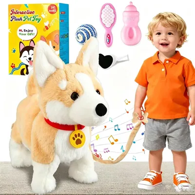 Produktbild von Plüschhund Kuscheltier Hundespielzeug - Laufend und tanzend - Singend mit Bellen und 10 Melodien - Für Kinder ab 3 Jahren