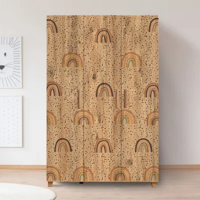 Produktbild von Skye Decor, Leva Hedera Rainbow, Kleiderschrank, Atlantische Kiefer, 100 % MELAMINBESCHICHTETE SPANPLATTEN, 120 x 48 x 189 cm