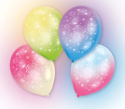 Produktbild von amscan LED Luftballons Feuerwerk Ø27,5cm 4 Stück